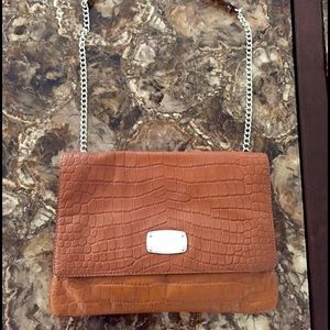 Authentic Michael Kors Croco Brown Shoulder Bag